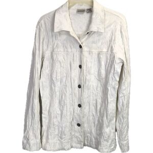 Chico’s Women’s Textured White Denim Jacket